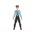 Security Police Officer, Professional Policeman Character in Uniform Vector Illustration Royalty Free Stock Photo