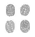 Identification Fingerprints Sketches Set Vector Royalty Free Stock Photo