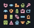 Security, protect and technology icons Royalty Free Stock Photo
