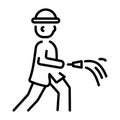 A line style icon of firefighter Royalty Free Stock Photo