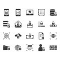 Security and protection related icon set Royalty Free Stock Photo