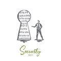 Security, protection, secure, network, safety concept. Hand drawn isolated vector.