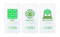 Security and protection thin line icons: firewall, cyber security, antivirus. Vector illustration Royalty Free Stock Photo