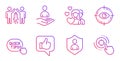 Security, Quick tips and Partnership icons set. Couple, Eye target and Like signs. Vector