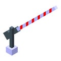 Security rail barrier icon, isometric style