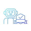 Security robot gradient linear vector icon Royalty Free Stock Photo
