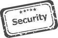 Security on rubber stamp over a white background Royalty Free Stock Photo