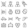 Security, Safety Line Icon Set