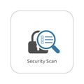 Security Scan Icon. Flat Design