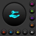 Security service dark push buttons with color icons
