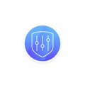 security settings line icon for apps, vector