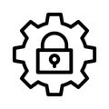 security settings line icon illustration vector graphic