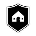 Shielded Home Solid Black Icon
