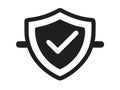 Security Shield with Checkmark Icon for Protection and Verification Royalty Free Stock Photo