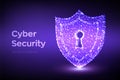 Security shield. Cyber security. Shield With Keyhole icon. Protect and Security of Safe concept. Illustrates cyber data security