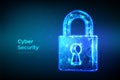 Lock. Cyber security. Padlock With Keyhole icon. Protect and Security or Safe concept. Illustrates cyber data security or