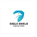 Security shield eagle logo design template vector, template Negative space style