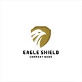 Security shield eagle logo design template vector, template Negative space style