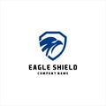 Security shield eagle logo design template vector, template Negative space style