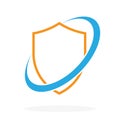 Security shield icon. Abstract protection symbol. Vector design element