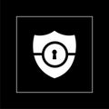 Security Shield icon isolated on black background Royalty Free Stock Photo