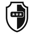 Security shield icon simple vector. Code lock Royalty Free Stock Photo