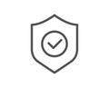 Security shield line icon. Cyber defence sign. Vector