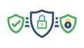 Security Shield & Lock Icon, Data Protection & Privacy, vector design Generative AI Royalty Free Stock Photo