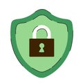Security shield with padlock - data protection and digital safety. Royalty Free Stock Photo