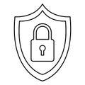 Security shield protection padlock cartoon Royalty Free Stock Photo