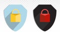 Security shield or virus shield lock icon for apps and websites Royalty Free Stock Photo