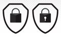 Security shield or virus shield lock icon for apps and websites Royalty Free Stock Photo