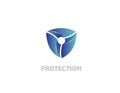 Protection shield illustration logo