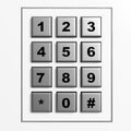 Security silver numeric pad Royalty Free Stock Photo
