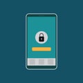 Security Smartphone, mobile phone padlock  icon vector eps10. Smartphone with locked menu. Royalty Free Stock Photo