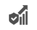 Security statistics icon. Cyber defence sign. Vector