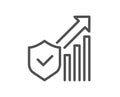 Security statistics line icon. Cyber defence sign. Vector