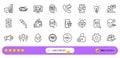 Security statistics, Restaurant app and Analytics graph line icons for web app. Pictogram icon. Line icons. Vector