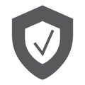 Security status glyph icon, safety and protect, shield sign, vector graphics, a solid pattern on a white background. Royalty Free Stock Photo