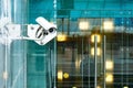 Security surveillance system at the entrance to a modern office building. Two cameras of video surveillance. Royalty Free Stock Photo