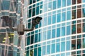 Security surveillance system at the entrance to a modern office building. Two cameras of video surveillance. Royalty Free Stock Photo