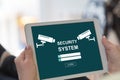 Security system concept on a tablet Royalty Free Stock Photo