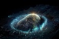 Security system concept of technology device is using technological fingerprint to access it. Generative AI Royalty Free Stock Photo