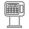 Security system control panel with keypad and display showing working status Royalty Free Stock Photo