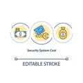Security system cost concept icon