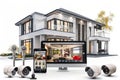 Security system integrates distance monitoring with safeguarding content distribution through algorithms, camera alerts, and a dig