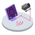 Security system isometric color vector illustration