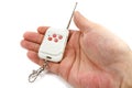 Security system remote control with extended antenna on the male Royalty Free Stock Photo