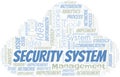 Security System typography vector word cloud. Royalty Free Stock Photo