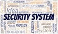 Security System typography vector word cloud. Royalty Free Stock Photo
